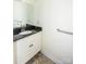 Bathroom featuring a vanity with granite countertop and white cabinets at 169 Wilcox Karriker Ln, Statesville, NC 28625