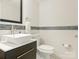 Modern half bathroom featuring sleek fixtures and contemporary tile work at 2240 Lawton Bluff Rd, Charlotte, NC 28226