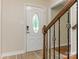 Inviting entryway with stylish flooring and a decorative staircase at 2240 Lawton Bluff Rd, Charlotte, NC 28226