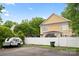 View of the back of the home with siding and fenced yard and trailer at 3007 Colonel Springs Way, Fort Mill, SC 29708