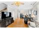 Spacious living room with hardwood floors, neutral walls, and modern furnishings at 3007 Colonel Springs Way, Fort Mill, SC 29708