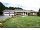 Beautifully landscaped brick home with a well-manicured lawn and cozy rocking chairs on the porch at 4646 River Run Cir, Hickory, NC 28602