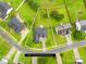 Aerial view of a residential property with a well-defined lot and surrounding greenery at 4809 Mossy Cup Ln, Monroe, NC 28110