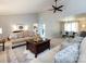 Spacious living area has vaulted ceilings, neutral furniture, and an open floor plan, great for entertaining at 4925 Cedar Forest Dr, Charlotte, NC 28226