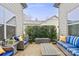 Cozy outdoor patio with comfortable seating and a tranquil view of the backyard at 499 Granite Lake Ct, Denver, NC 28037