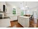 Modern kitchen with white cabinets, stainless steel appliances, and a center island at 8217 Lansford Rd, Charlotte, NC 28277