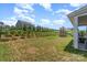 Large backyard with a small play structure and partially fenced at 10045 Carousel Corral Dr, Midland, NC 28107