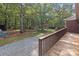 View of a wooded back yard from wood deck at 14415 Old Beatty Ford Rd, Gold Hill, NC 28071