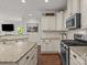 Kitchen with stainless steel appliances, granite counters, and white cabinets at 16034 Rushwick Dr, Huntersville, NC 28078