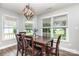 Charming dining area featuring a rustic table and ample natural light at 1626 Riverglenn Ct, Rock Hill, SC 29732