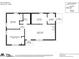 A 2D floor plan showing the dimensions of the primary bedroom, kitchen, living room, and bathroom at 2921 Ambrose Dr, Gastonia, NC 28056
