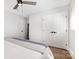 Bedroom featuring hardwood floors, a ceiling fan, and a closet at 3615 Kempton Pl, Charlotte, NC 28208
