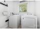 Bright laundry area with modern washer and dryer units, ample storage at 3615 Kempton Pl, Charlotte, NC 28208