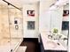 Tastefully decorated bathroom featuring an updated vanity, and walk-in shower at 435 Riverwalk Nw Dv, Concord, NC 28027