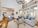 Bright, open living room with hardwood floors, high ceilings, and stylish contemporary furnishings at 5816 Valley Stream Trl, Waxhaw, NC 28173
