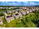 A neighborhood view with solar panels, well-maintained backyards, and mature trees at 6038 Durango Way, Denver, NC 28037