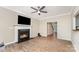 Living room featuring a fireplace and hardwood floors at 7642 Rolling Meadows Ln, Huntersville, NC 28078