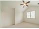 Bright bedroom features a vaulted ceiling and a large window, complete with a ceiling fan at 9202 Arlington Hills Dr, Mint Hill, NC 28227