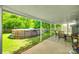 Relax on the back patio overlooking the above ground pool and a lush green yard at 1791 Rosewell Dr # 65, Rock Hill, SC 29732
