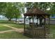 Beautiful gazebo overlooking the water, ideal for relaxing and enjoying scenic views at 18118 Pompano Pl, Cornelius, NC 28031