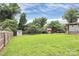 Large backyard with shed and trees at 2117 Yadkin Ave, Charlotte, NC 28205