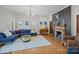 Stylish living room with modern lighting and classic fireplace at 217 S Ellis St, Salisbury, NC 28144