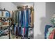 Organized closet filled with neatly arranged clothes and shelves, providing convenient storage at 223 Tennessee Trl, Lincolnton, NC 28092
