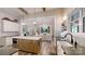 Open concept kitchen featuring an island with seating and seamless views to living space at 2656 Lee Lawing Rd, Lincolnton, NC 28092