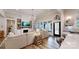 Bright living room with fireplace, modern furniture, and access to the outdoor balcony at 2656 Lee Lawing Rd, Lincolnton, NC 28092