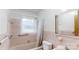 Bathroom featuring a combined shower and tub with bright pink tiling at 3151 Lynn Mountain Rd, Vale, NC 28168