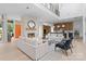 Bright living room with a fireplace and open view to the modern kitchen at 3822 Topsfield Rd, Charlotte, NC 28211