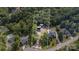 Stunning aerial view of a modern home surrounded by lush greenery and mature trees at 386 Squirrel Ln, Lake Wylie, SC 29710