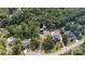 Beautiful aerial view showcasing a modern house nestled among mature trees and green landscaping at 386 Squirrel Ln, Lake Wylie, SC 29710