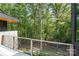 Balcony view showcasing the surrounding lush greenery from this contemporary style home at 386 Squirrel Ln, Lake Wylie, SC 29710