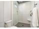 Modern bathroom with a glass shower, white subway tiles, and sleek fixtures at 386 Squirrel Ln, Lake Wylie, SC 29710