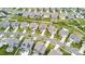 Aerial view of a residential neighborhood showcasing well-maintained homes and lush green lawns at 4029 Spring Garden St, Fort Mill, SC 29715