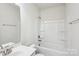 Clean bathroom with a shower-tub combo and a modern vanity at 4029 Spring Garden St, Fort Mill, SC 29715