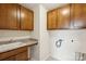 Practical laundry room with sink, upper cabinets, and washing machine hookups at 4029 Spring Garden St, Fort Mill, SC 29715