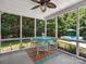 Cozy screened porch with a colorful rug, casual seating, offering serene outdoor views at 5005 Hedgebrook Ln, Waxhaw, NC 28173