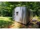 Exterior view of metal outbuilding with single window and door, offering storage at 517 Powell St, Rock Hill, SC 29732