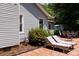 Exterior shot of the patio with two lounge chairs and exterior gas meter at 517 Powell St, Rock Hill, SC 29732
