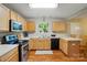 Functional kitchen with wood cabinets, white countertops, and modern stainless steel appliances at 820 Settlement St, Clover, SC 29710