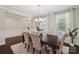 Formal dining room with large windows, elegant chairs, and stylish chandelier at 1805 Sutter Creek Dr, Waxhaw, NC 28173