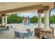Community pool area with colorful splash features, surrounded by lounge chairs and shaded seating at 1805 Sutter Creek Dr, Waxhaw, NC 28173