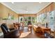 Inviting sunroom featuring hardwood floors, ample natural light, and comfortable seating at 1974 Links View Dr, Fort Mill, SC 29707