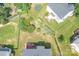 Overhead view of the property highlighting the large backyard, deck, and surrounding landscape of the home at 4392 Sunset Rose Dr, Fort Mill, SC 29708