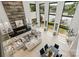 Grand living room with fireplace and lake views at 5930 Midsomer Rd, Charlotte, NC 28214