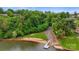 Aerial shot of the community boat launch and lakeside beach at 6294 Southlake Dr, Hickory, NC 28601