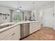 A stainless steel dishwasher set amongst white cabinets and wood floors in a modern kitchen at 9405 Gladden Hill Ln, Pineville, NC 28134