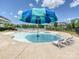 Inviting pool area with a colorful umbrella and comfortable lounge chairs for relaxation at 9405 Gladden Hill Ln, Pineville, NC 28134